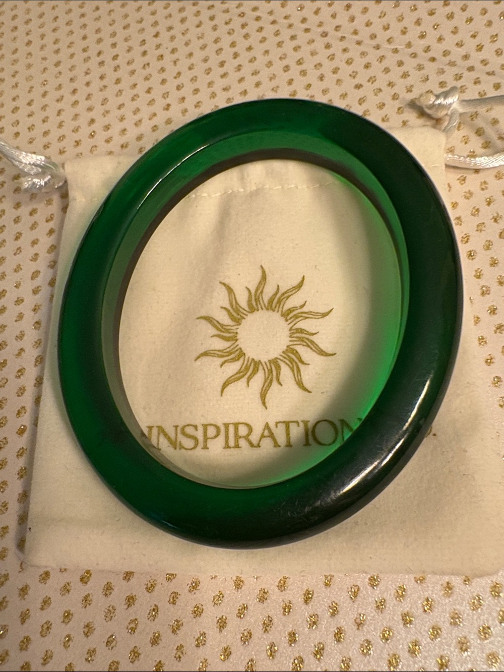 Bakelite Vintage Dark Green Bangle Bracelet